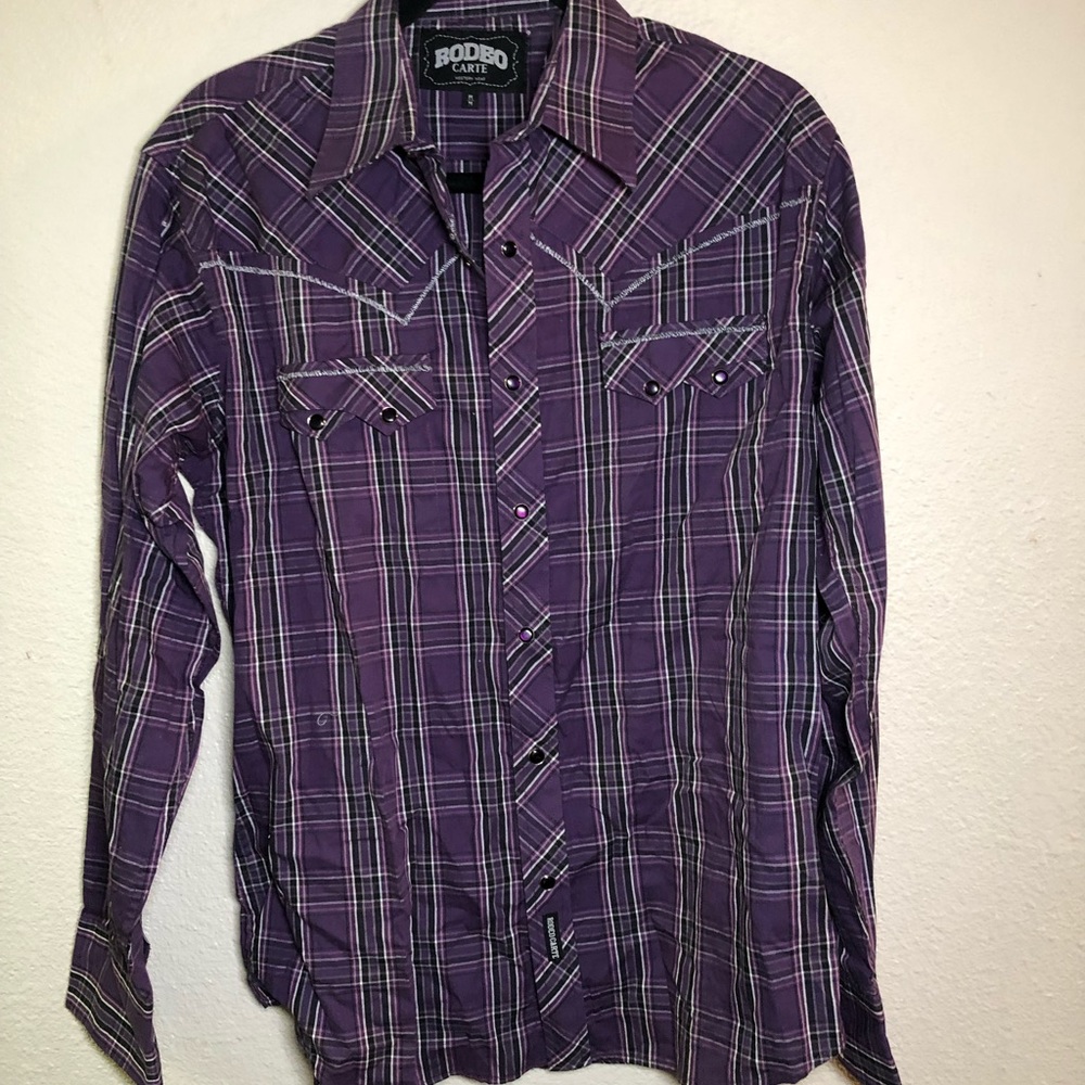 Rodeo purple Plaid long sleeve